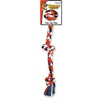 MAMMOTH Flossy Chews Cottonblend Color 3Knot Rope Tug Mini 10"