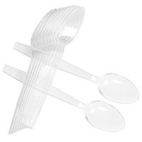 200 Count Disposable Heavyweight Clear Plastic Spoons Bulk Plastic Teaspoons