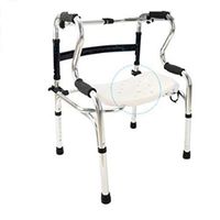 Multifunction Walking Aids Healthcare Aluminum Alloy Walker with Wheels+Bathing Board for Elderly Seniors, Handicap, Disabled Max 150kg(330 lbs)