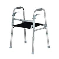 Rolling Walkers Walker Elderly Help Can Sit Light Folding Walker Aluminum Alloy Anti-Slip Anti-Fall Elderly Folding Walker (Color : Silver, Size : 534574cm)