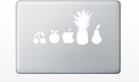 Macbook Fruits White Apple Vinyl Laptop Sticker