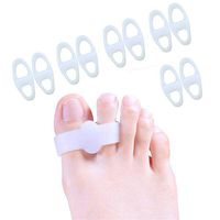 Povihome 10 Pack Big Toe Separators, Temporary Bunion Corrector (1st/2nd Toe), Silicone Toe Spacers for Bunion Pain Relief, Overlapping Toe - White