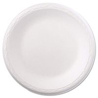 Genpak 80900- Foam Dinnerware, Plate, 8 7/8" dia, White, 125/Pack, 4 Packs/Carton