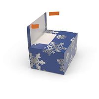 Cloaked Box - Easy Gift Wrapping Kit Includes Peel & Stick Wrapping Paper, Box, Tissues, Ribbon, and Card - Silver Snow, Small (7 x 5 x 3.5 inches)