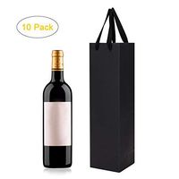 10 PCS Kraft Paper Wine Bags with Handles Single Bottle Bags Wine Carrier Tote Reusable Gift Bags for Wedding Baby Shower Birthday Party Shopping Dinner Parties Christmas