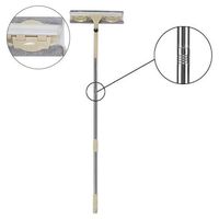 JKJKJKUS Three-Section Stainless Steel W/Cloth Cleaning Window Cleaner - Indoor and Outdoor Window Cleaning Tools, 180 Degree Rotatable, Detachable, for Houses, Showers, Cars - Yellow