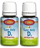 Carlson Super Daily D3 400 IU for Kids 0.35 fl.oz (10.3ml) (730 Drops)