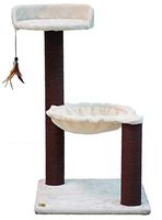 Catry, Cat Tree Hammock Bed with Natural Sisal Scratching Posts and Teasing Feather for Kitten (Version 2)