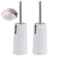 FOCCTS Toilet Brush with Holder 2 Pack – Heavy Duty Stainless Steel Longer Handle Toilet Bowl Brush Set – Ergonomic, Durable Shed-Free Scrubbing Bristles