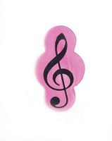 Molded Neon Pink G-Clef Eraser Pack of 5