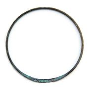 4031182 Thin Petite Faith Bangle Stackable Christian Bracelet Raw Oxidized Green Finish