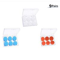 KKING 9 Pairs Soft Silicone Reusable Swimming Ear Plugs Putty Ear Plugs for Sleeping Swimming earplugs,Snoring, Travel, Concerts and Studying for Kids Adults