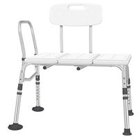 XH Tub Transfer Bench - Shower Chair Transfer Bench, Mobile with Height Adjustable Legs, Convertible to Right or Left Hand Entry for Disabled Elderly Pregnant Women