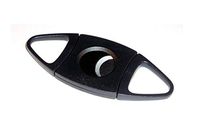 Plastic Guillotine Double Blade Cigar Cutter - 54 Ring Gauge - Black - 1 Piece