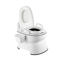 BINZHI Bedside Commodes for Adults,Pregnant Women Mobile Home Portable Elderly Toilet Seat Tissue Box White, Gold Bedside Toilet (Color : White)