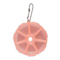 Casualcatch Portable 7 Day Weekly Round Drug Tablet Pill Box Capsule Vitamin Medicine Holder Splitters Storage Organizer Container Case with Keychain