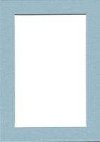 Pack of (5) 5x7 Acid Free White Core Picture Mats Cut for 4x6 Pictures in Sheer Blue