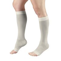 Truform Sheer Compression Stockings, 15-20 mmHg, Women's Knee High Length, Open Toe, 20 Denier, Ivory, Small