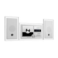auna Stereosonic Microsystem • Stereo System • Micro System • 2 x 10 Watts RMS Stereo Speakers • Front-Loading CD Player • FM Tuner • Bluetooth • USB Port • Incl. Remote Control • White