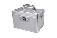 HEWEI Durable Empty Medicine Box Storage Box Lock Box for Storage Collection Organization Portable Lockable with Removable Sticker Tray Shoulder Strap (Medium)