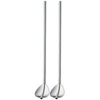 Loneflash Stainless Steel Metal Drinking Straw Reusable Straws Cocktail Spoons Set （2Pcs）