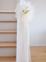 9" Ivory Tulle NET Wedding PEW Bows Bridal DECOARTION