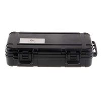 dailymall Black Cigar Case Moisture Box with Cigar Cutter for Cigar Accessories