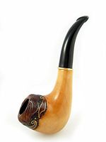 New Decorated"Wave" Inlaid Tobacco Smoking Pipe Carved Pear Root.