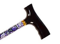Straight Adjustable Aluminum Cane With Fritz HandleMauve Floral
