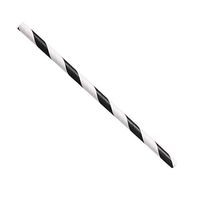 5.25 Black/White Stripe Paper Straw-UN-500ct