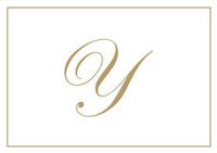 Thank You Notes Personalized Stationery Note Cards for Thank You Note Monogrammed Initial Box of 8 Gold Letter Y