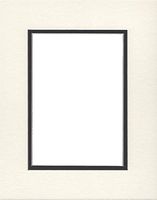 Pack of (2) 18x24 Double Acid Free White Core Picture Mats Cut for 13x19 Pictures in Cream and Black