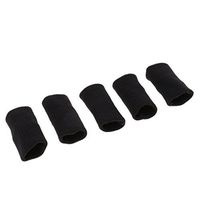 Homyl 5Pcs Stretchy Finger Sleeves Support Brace for Basketball Volleyball Tennis Baseball Badminton Boating Tennis Gym Fitness Sports - Black