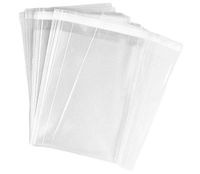 VNDEFUL 100 Pieces 15 x 10 cm Cellophane Bags Self-Adhesive Sealing Treat Bags OPP Plastic Bag, for Bakery Cookies Decorative Wrappers