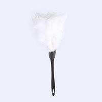 Duster Cleaning, MAGT 5 Colors Lightweight Soft Turkey Feather Duster Brush With Black plastic Handle Home Furniture Car Cleaning Tools (White)