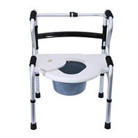XWZJY Folding Bariatric Toilet Chair Multifunctional Elderly Walking Aid Bedside Commode Seat Height Adjustable with Safety Aluminum Alloy Frame