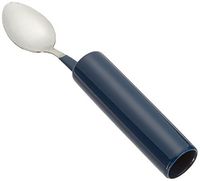 Sammons Preston Built-Up Handle Teaspoon, Steel Cylinder Grip Coated in Blue Plastic is 4" with 1" Diameter, Adaptive Utensil Aids in Grasping, Independent Dining & Self-Feeding for Stroke
