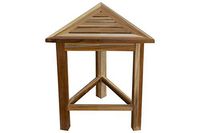 EcoDecors Earthyteak Flexicorner Triangular Teak Modular Stool