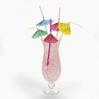 Fun Express Umbrella Parasol Straws (48 pc)-Luau, Tropical Drink Straws, Party Decorations