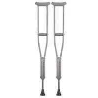 Glumlly Crutches, Old Double Clip Stainless Steel Thick Non-Slip Adjustable Height Crutches, Suitable for People with Disabilities and People with Reduced Mobility,Medium