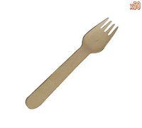 Wooden Forks - Disposable Wood Cutlery Silverware (50)