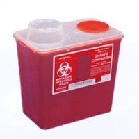 Monoject Small 4 Qt. Sharps Disposal Container, Chimney-Top, Red - 8881676236 by Monoject