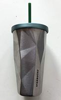 Starbucks Stainless Steel Chiseled Tumbler Green 16 Oz Cold Cup
