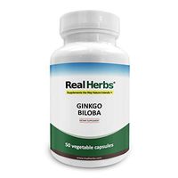 Real Herbs Ginkgo Biloba Extract - Derived from 5,600mg of Ginkgo Leaf with 8 : 1 Extract Strength – Enhanced with 5mg BioPerine® for better Absorption - 50 Vegetarian Capsules - Gluten Free