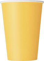 Unique Industries, Disposable Paper Cups, Party Supplies - Yellow, 12oz, Pack of 10