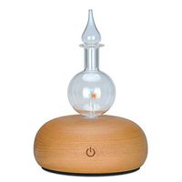 Vintage Nebulizing Pure Essential Oil Aromatherapy Diffuser 7 Colors Adjustable Mist Humidifier -Premium Home & Professional Use, No Heat, No Water, No Plastic for Bedroom (Light Wooden)