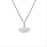sawakaka Elk Heart Shape Love Pendant Necklace for Those We Love,Ginkgo biloba,Cat (Ginkgo biloba, Silver)
