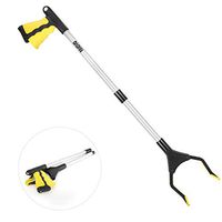 Nuovoware Reacher Grabber Tool, 32" Foldable Handy Pick Up Grabber, Lightweight Long Mobility Aid, Reaching Assist Tool for Items on High Cabinets, Litter Picker, Arm Extension, Yellow