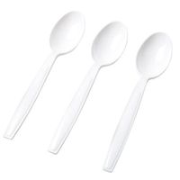 Extra Heavy Duty Full Size Plastic Spoons 1000 Count (White)