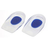 uxcell Pair Blue Heel Pad Cup Silicone Shock Cushion Orthotic Insole Plantar Care